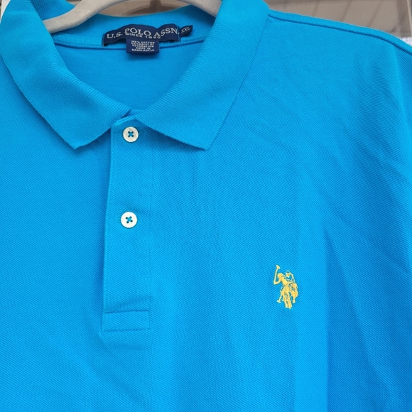 US Polo Assn Bright Blue Polo/Golf Shirt - Size XXL (Great Condition) - Picture 3 of 4